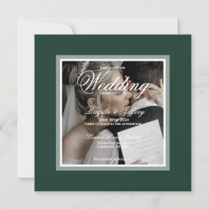 Invitation Mariage Moderne Élégant Émeraude Vert et Blanc