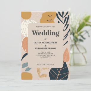 Invitation Mariage Moderne Élégant Esthétique Bohème Motif