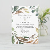 Invitation Mariage moderne élégant et verdoyant (Debout devant)