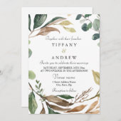 Invitation Mariage moderne élégant et verdoyant (Devant / Derrière)