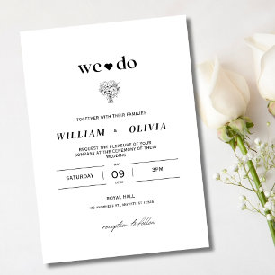 Invitation Mariage Moderne Élégant Minimaliste Nous Nous Mari