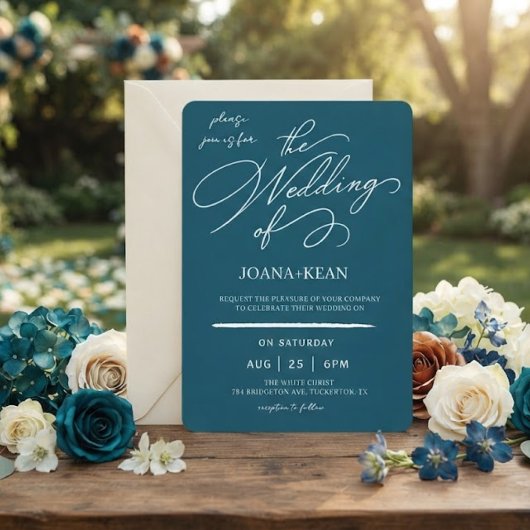 Invitation Mariage Moderne Élégant Monogramme