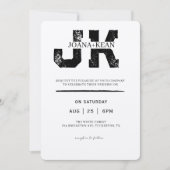 Invitation Mariage Moderne Élégant Monogramme (Devant)
