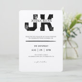 Invitation Mariage Moderne Élégant Monogramme (Debout devant)