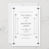 Invitation Mariage moderne élégant noir & blanc (Devant)