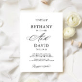 Invitation Mariage moderne élégant noir et calligraphie