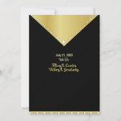 Invitation Mariage moderne élégant noir et or (Dos)