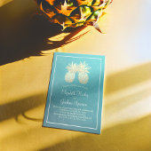Invitation Mariage moderne Élégant Or Huile d'ananas Couple