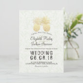 Invitation Mariage moderne Élégant Or Huile d'ananas Couple (Debout devant)