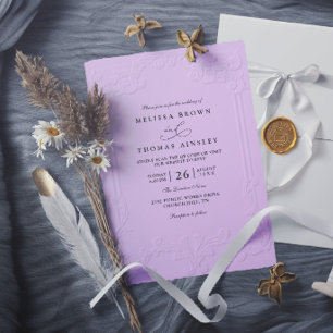 Invitation Mariage Moderne Élégant Orné avec Embossage Vintag