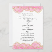 Invitation Mariage moderne élégant rose et or (Devant)