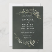 Invitation Mariage Moderne Élégant Rustique avec Feuillage Cr (Devant)