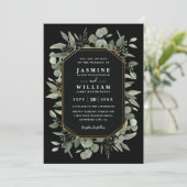 Invitation Mariage Moderne Élégant Rustique avec Verdure d'Eu (Debout devant)