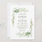 Invitation Mariage Moderne Élégant Rustique Eucalyptus Verdur (Devant)