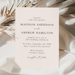 Invitation Mariage moderne élégant Script Cream