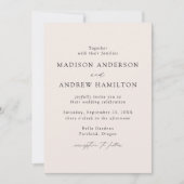 Invitation Mariage moderne élégant Script Cream (Devant)
