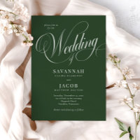 Mariage moderne élégant Script vert