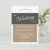 Invitation Mariage Moderne Élégant Simple Script (Debout devant)