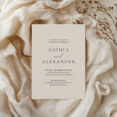 Invitation Mariage moderne élégant Taupe & Noir