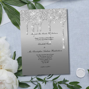 Invitation Mariage Moderne Élégant Tendance avec Gouttes de P