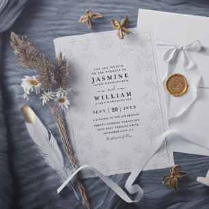 Invitation Mariage Moderne Élégant Vintage Relief Orné