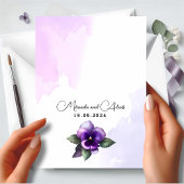 Invitation Mariage moderne, élégant violet et argent violet