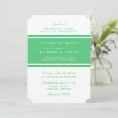 Invitation Mariage moderne Emerald Green (Debout devant)
