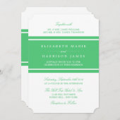 Invitation Mariage moderne Emerald Green (Devant / Derrière)