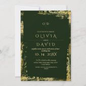 Invitation Mariage moderne Emerald Green Gold (Devant)