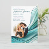 Invitation Mariage moderne-Emerald Green-Photo- (Debout devant)