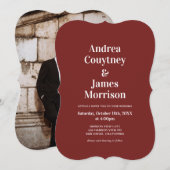 Invitation Mariage Moderne en Bourgogne (Devant / Derrière)