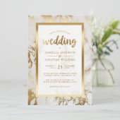 Invitation Mariage moderne en bronze et marbre (Debout devant)