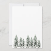 Invitation Mariage moderne en forêt de pins enneigée noire (Dos)