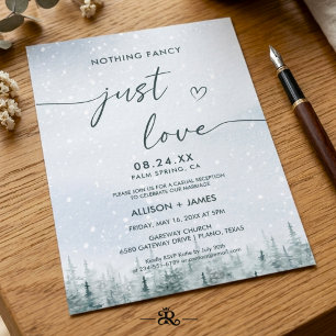 Invitation Mariage Moderne en Forêt d'Hiver