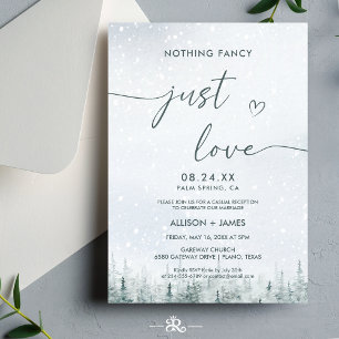 Invitation Mariage Moderne en Forêt d'Hiver