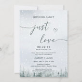 Invitation Mariage Moderne en Forêt d'Hiver (Devant)