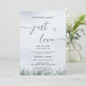 Invitation Mariage Moderne en Forêt d'Hiver (Debout devant)