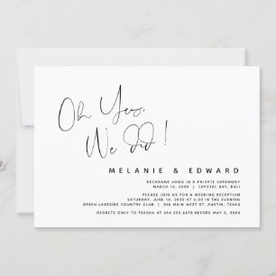 Invitation Mariage moderne en fuite, Oh oui, nous l'avons fai