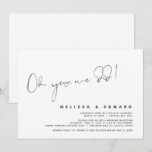 Invitation Mariage moderne en fuite, Oh oui, nous l'avons fai (Devant / Derrière)