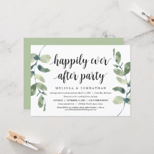 Invitation Mariage moderne en fuite, verdure Eucalyptus