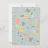 Invitation Mariage moderne en laiton Terrazzo (Dos)