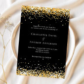 Invitation Mariage moderne en or noir