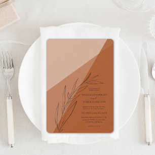 Invitation Mariage Moderne en Terre Cuite