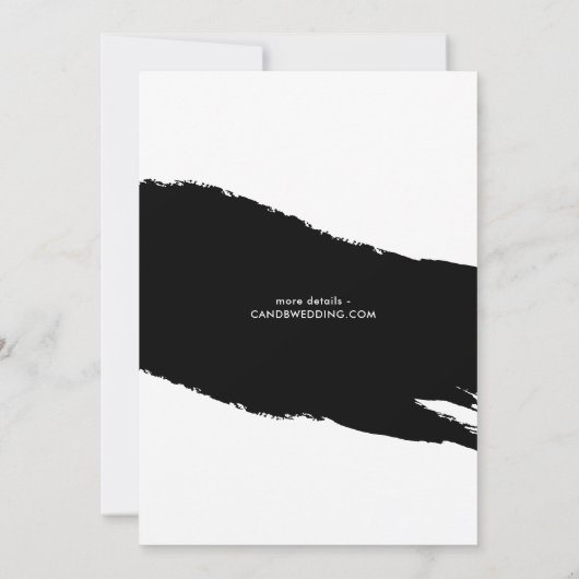 Invitation Mariage moderne Enregistrer la date Photo & Brushs (Dos)