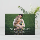 Invitation Mariage Moderne Et Design Enregistrer La Date Phot (Debout devant)