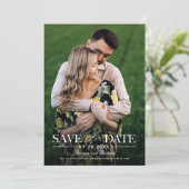 Invitation Mariage Moderne Et Design Enregistrer La Date Phot (Debout devant)