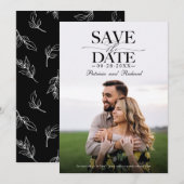 Invitation Mariage Moderne Et Design Enregistrer La Date Phot (Devant / Derrière)