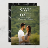 Invitation Mariage Moderne Et Design Enregistrer La Date Phot (Devant / Derrière)