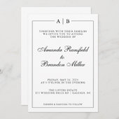 Invitation Mariage moderne et élégant (Devant / Derrière)
