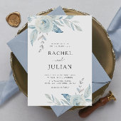 Invitation mariage moderne et élégant bleu foncé